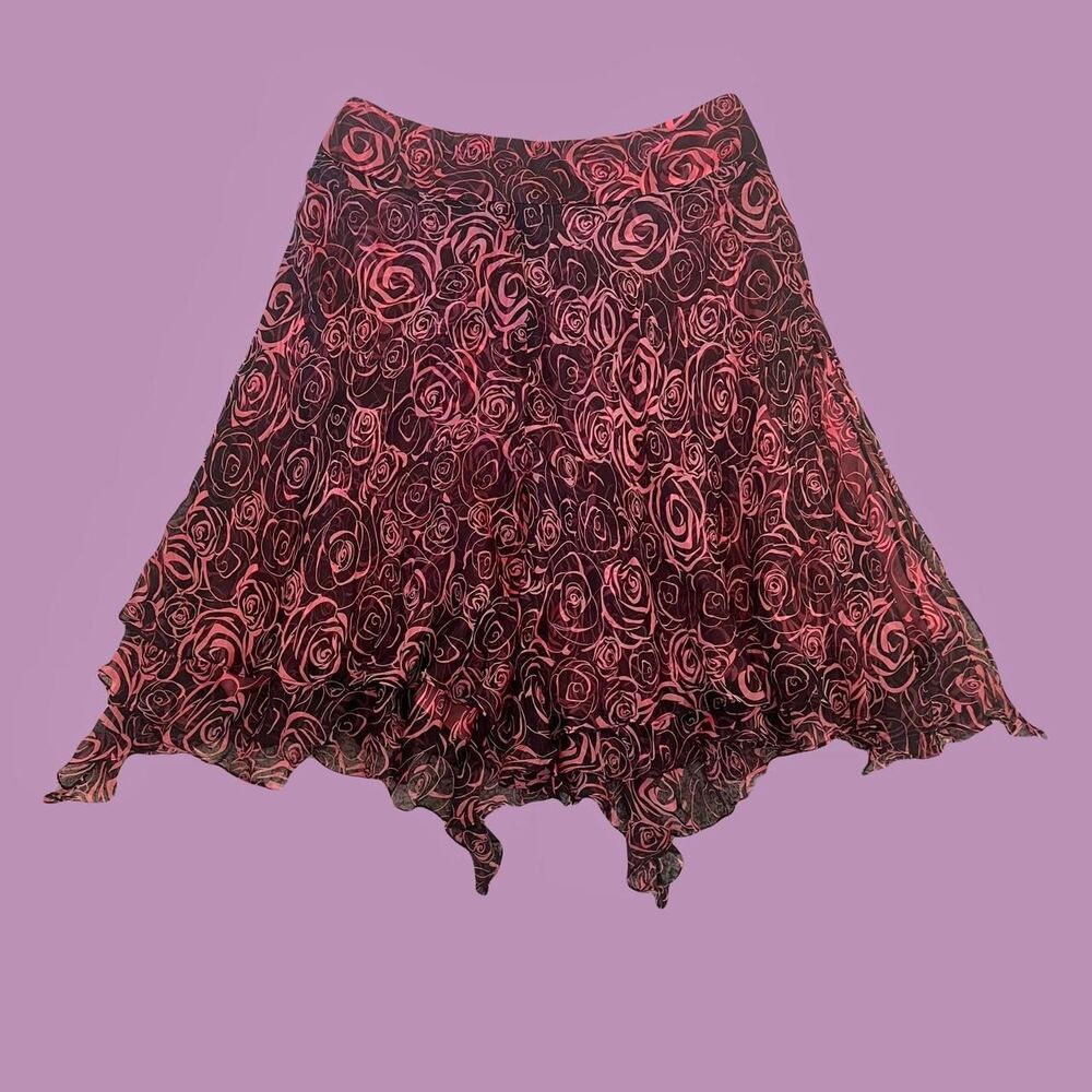 Carmen-marc-valvo Women's Black and Pink Skirt